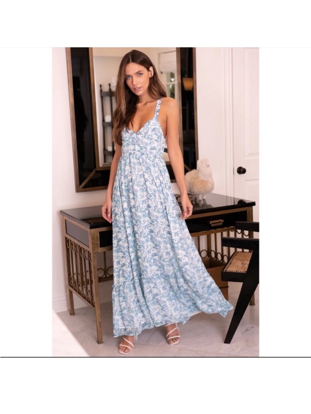 Lulus White Floral Maxi Dress